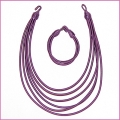 Ожерелье и браслет из шелковых нитей Цвет сиреневый 2007 г ; Упаковка: пакет инфо 13827i.