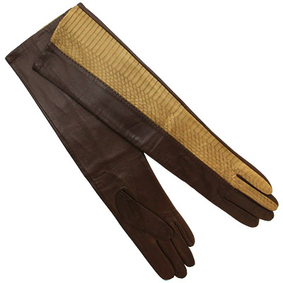 Перчатки женские "Dali Exclusive", удлиненные, цвет: темно-коричневый, размер 7 шелк Производитель: Венгрия Артикул: R81-CHE-26/CHAM инфо 229j.