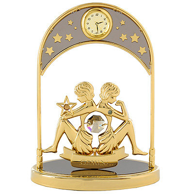 Сувенир с часами "Знак зодиака: Близнецы", цвет: золотой ему завершенный и презентабельный вид инфо 10016b.