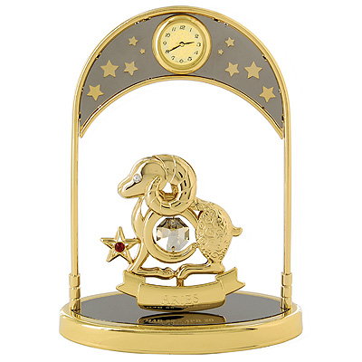 Сувенир с часами "Знак зодиака: Овен", цвет: золотой ему завершенный и презентабельный вид инфо 10020b.