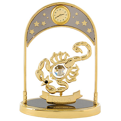 Сувенир с часами "Знак зодиака: Скорпион", цвет: золотой ему завершенный и презентабельный вид инфо 10021b.