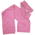 Зимний комплект Шапка, перчатки, шарф Цвет: розовый Венера 2009 г ; Упаковка: пакет инфо 10116b.