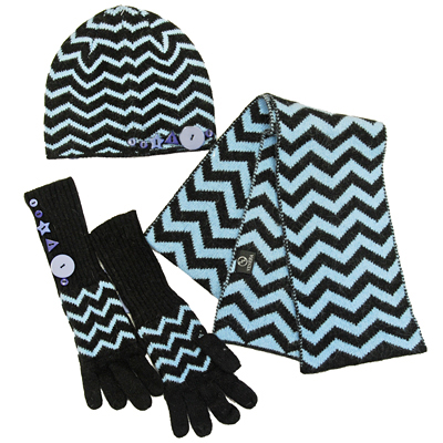 Зимний комплект Шарф, шапка, перчатки Цвет: черно-голубой Венера 2009 г ; Упаковка: пакет инфо 10121b.