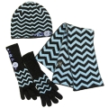 Зимний комплект Шарф, шапка, перчатки Цвет: черно-голубой Венера 2009 г ; Упаковка: пакет инфо 10121b.