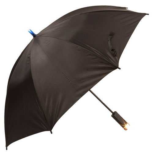 Зонт-трость механический "VIP", с мигалкой, цвет: черный АА (в комплект не входят) инфо 2508a.