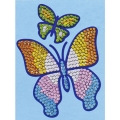 Мозаика из блесток "Бабочки" с контурами, разноцветные блестки, держатель инфо 2105e.