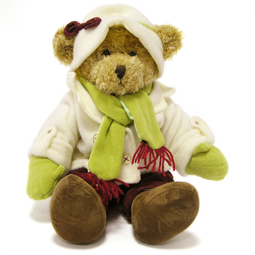 Медведица Констанс в зимней одежде Мягкая игрушка, 40 см RUSS; Италия 2007 г ; Упаковка: пакет инфо 5378h.