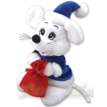 Мышонок с мешком для подарков Мягкая игрушка, цвет: синий, 25 см Серия: Символ года инфо 76i.